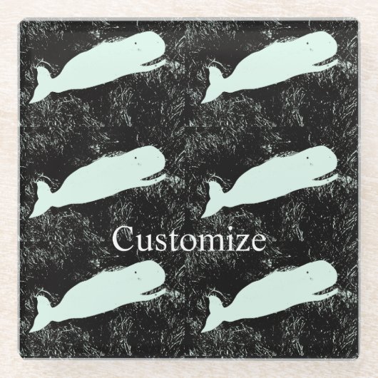 Witte walvissen Thunder_Cove Glazen Onderzetter (Voorkant)