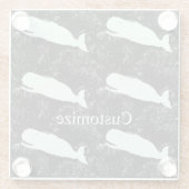 Witte walvissen Thunder_Cove Glazen Onderzetter (Achterkant)