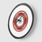 Witte wandband met rode rand grote klok (Hoek)