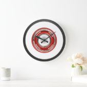 Witte wandband met rode rand grote klok (Huis)