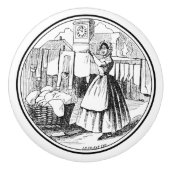 Witte Wapenhuiswaskamer Keramische Knop (Voorkant)