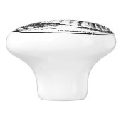 Witte Wapenhuiswaskamer Keramische Knop (Zijkant)