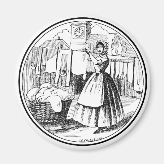 Witte  Wapenhuiswaskamer Magneet (Voorkant)