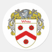 Witte wapenlaag (gemanteld) ronde sticker (Voorkant)