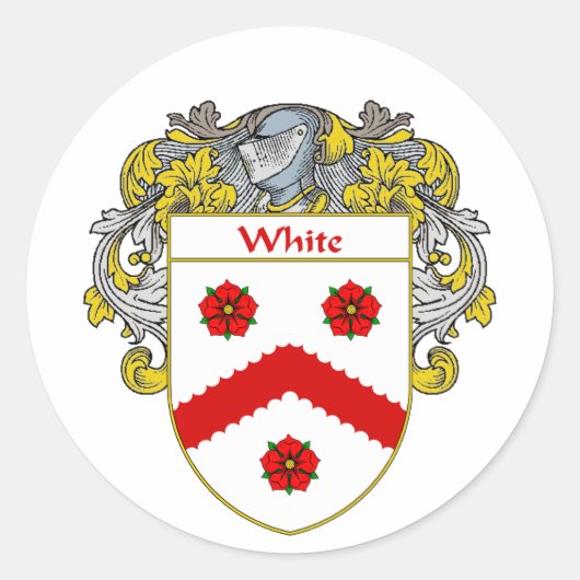 Witte wapenlaag (gemanteld) ronde sticker (Voorkant)