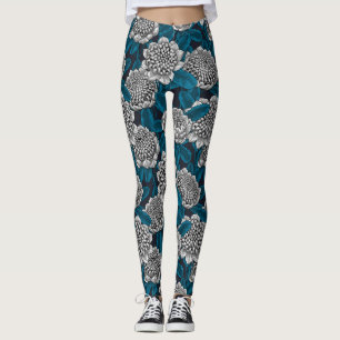 Witte waratabloemen leggings