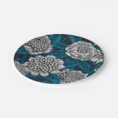 Witte waratabloemen papieren bordje (Gekanteld)