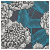 Witte waratabloemen stof (Swatch)