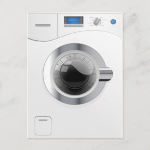 Witte wasmachine briefkaart