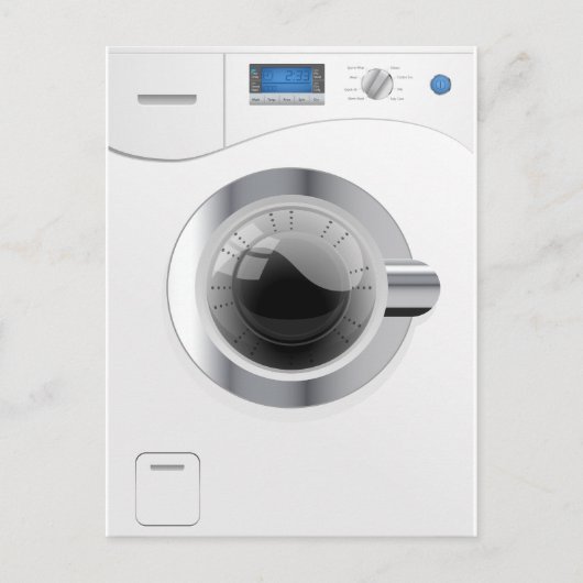 Witte wasmachine briefkaart (Voorkant)