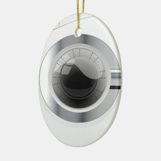 Witte wasmachine keramisch ornament (Links)