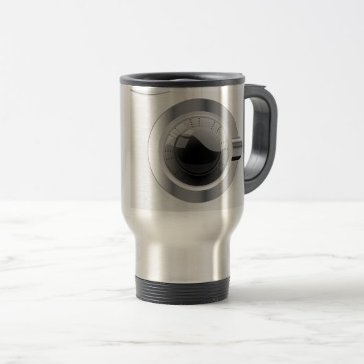 Witte wasmachine reisbeker (Voorkant rechts)