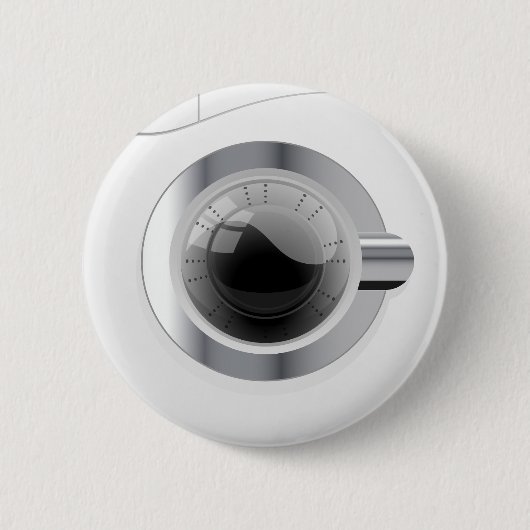 Witte wasmachine ronde button 5,7 cm (Voorkant)