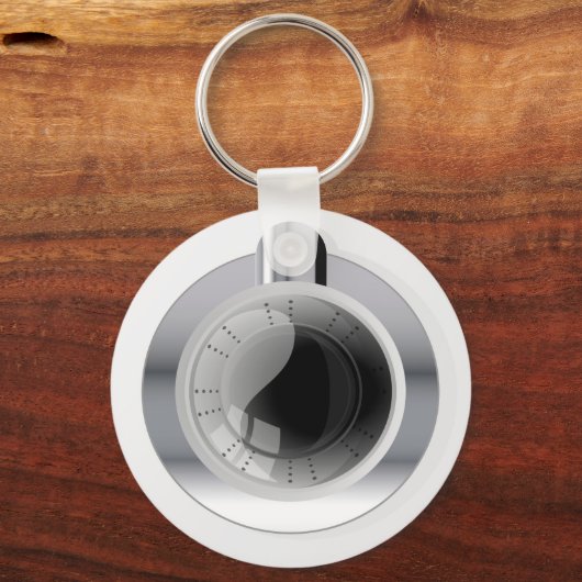 Witte wasmachine sleutelhanger (Achterkant)