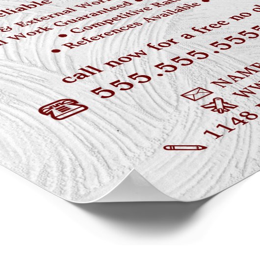 Witte wasverf, schilder en decorator poster (Hoek)