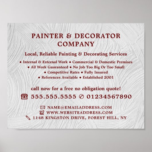 Witte wasverf, schilder en decorator poster (Voorkant)