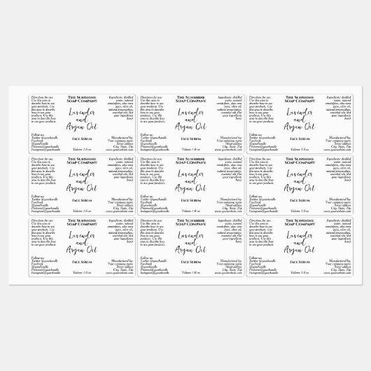 Witte Waterdichte Cosmetica Dropper Fles Labels (Vel)