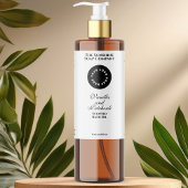 Witte waterdichte cosmetica flesetiket met logo sparkling wijnetiket