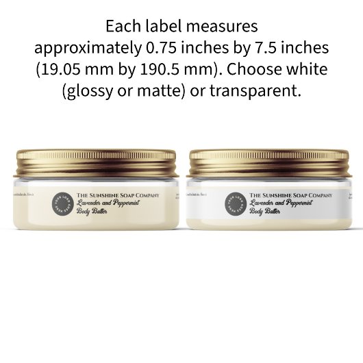 Witte waterdichte cosmetica pot label 0.75 x 7.5