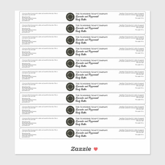 Witte waterdichte cosmetica pot label 0.75 x 7.5 (Vel)