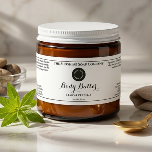 Witte waterdichte cosmeticapotlabel met logo waterfles etiket