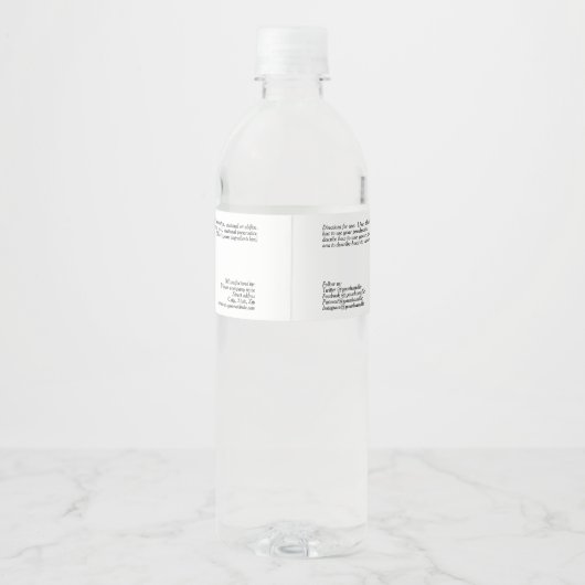Witte Waterdichte Cosmetics Jar Label met Logo Waterfles Etiket (Achterkant)