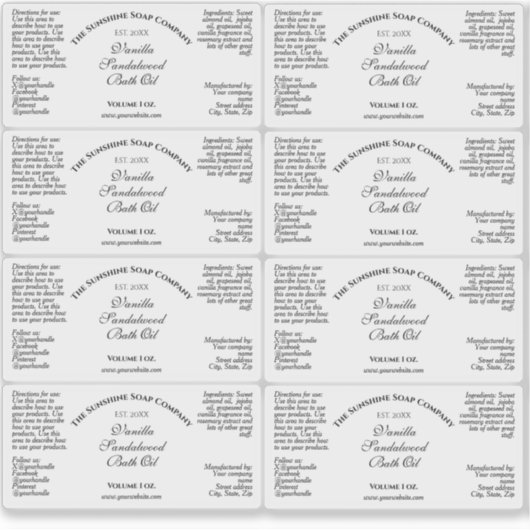 Witte Waterdichte Druppelfles Label 1.5 "x 3" (Voorkant)