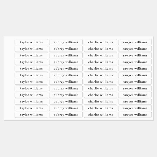 Witte waterdichte naam labels (Vel)