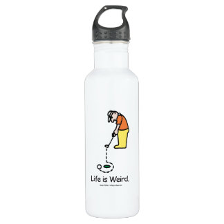 Witte waterfles met golfer-afbeelding waterfles 