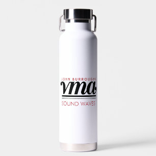 Witte Waterfles met zwarte Cursieve Naam, Telefoon