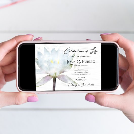 Witte Waterlelie Aquarel Viering van het Leven Kaart