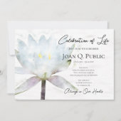 Witte Waterlelie Aquarel Viering van het Leven Kaart (Voorkant)