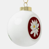 Witte waterlelie bloem keramische bal ornament (Links)