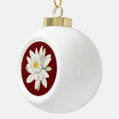 Witte waterlelie bloem keramische bal ornament (Rechts)