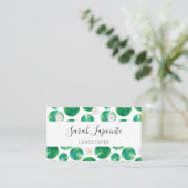 Witte Waterlelie Bloemen & Lelie Pad Ontwerp Visitekaartje (Staand voorkant)