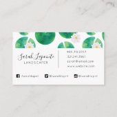 Witte Waterlelie Bloemen & Lelie Pad Ontwerp Visitekaartje (Achterkant)