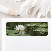 Witte Waterlelie Bloemstootkussens Reflectie in Vi Etiket (Insitu)