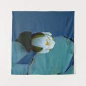 Witte waterlelie in de vijver, foto van de natuur wandkleed (Voorkant (horizontaal))