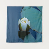 Witte waterlelie in de vijver, foto van de natuur wandkleed (Voorkant)