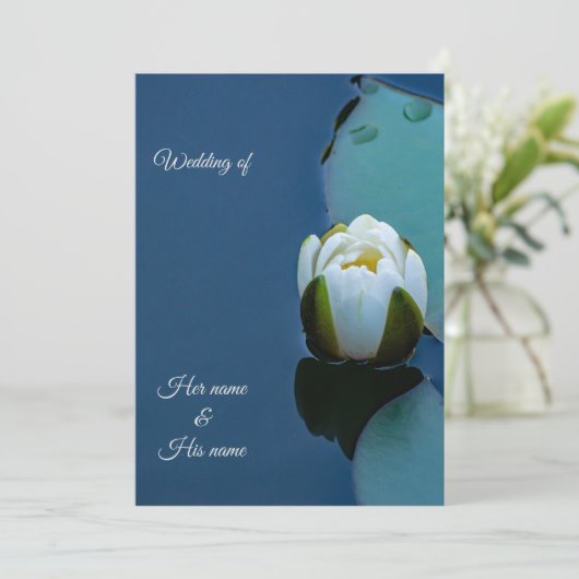 Witte waterlelie in de vijver, natuur fotografie kaart (Staand voorkant)