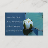 Witte waterlelie in de vijver visitekaartje (Achterkant)