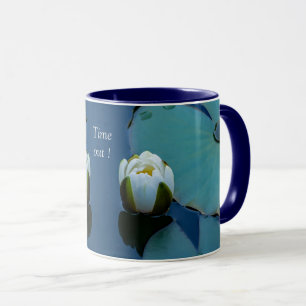 Witte waterlelie in de vijver - wellness mok