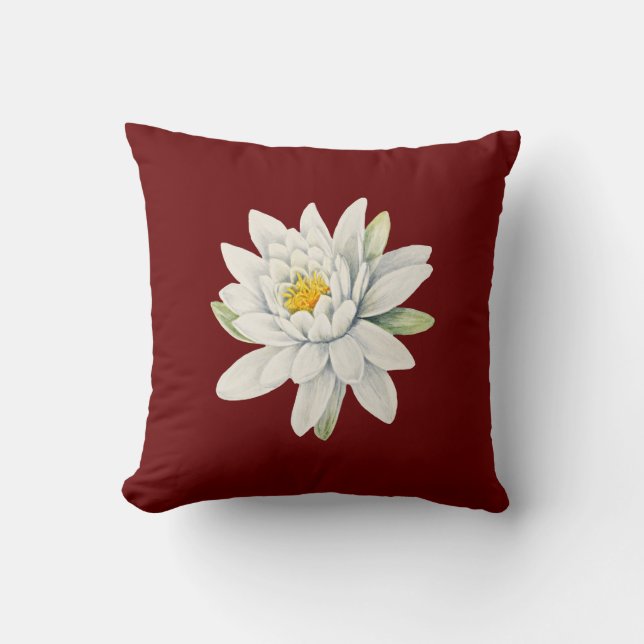 Witte waterlelie kussen (Voorkant)