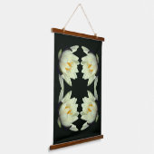 Witte Waterlelie Lotus Bloem Abstract Hangend Wandkleed (Gebogen)