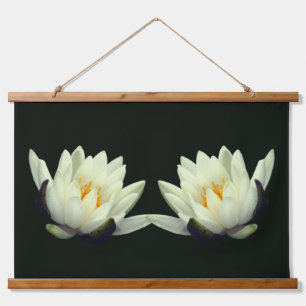 Witte Waterlelie Lotus Bloem Tweeling Hangend Wandkleed