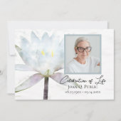 Witte Waterlelie Waterverf Viering van het Leven Kaart (Voorkant)