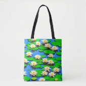 Witte Waterlelies Boodschappentas Tote Bag (Voorkant)