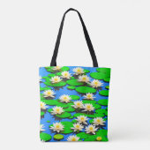 Witte Waterlelies Boodschappentas Tote Bag (Achterkant)