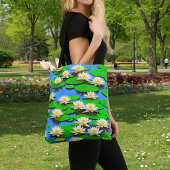 Witte Waterlelies Boodschappentas Tote Bag