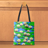 Witte Waterlelies Boodschappentas Tote Bag